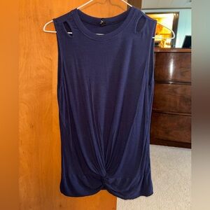 SHEIN Navy Blue Ribbed Top